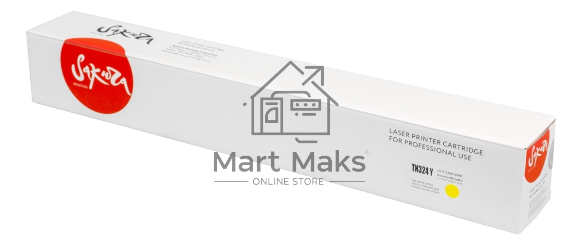 Тонер-туба Sakura KMTN-324Y (A8DA250) для Konica Minolta, желтый, 26000 к.