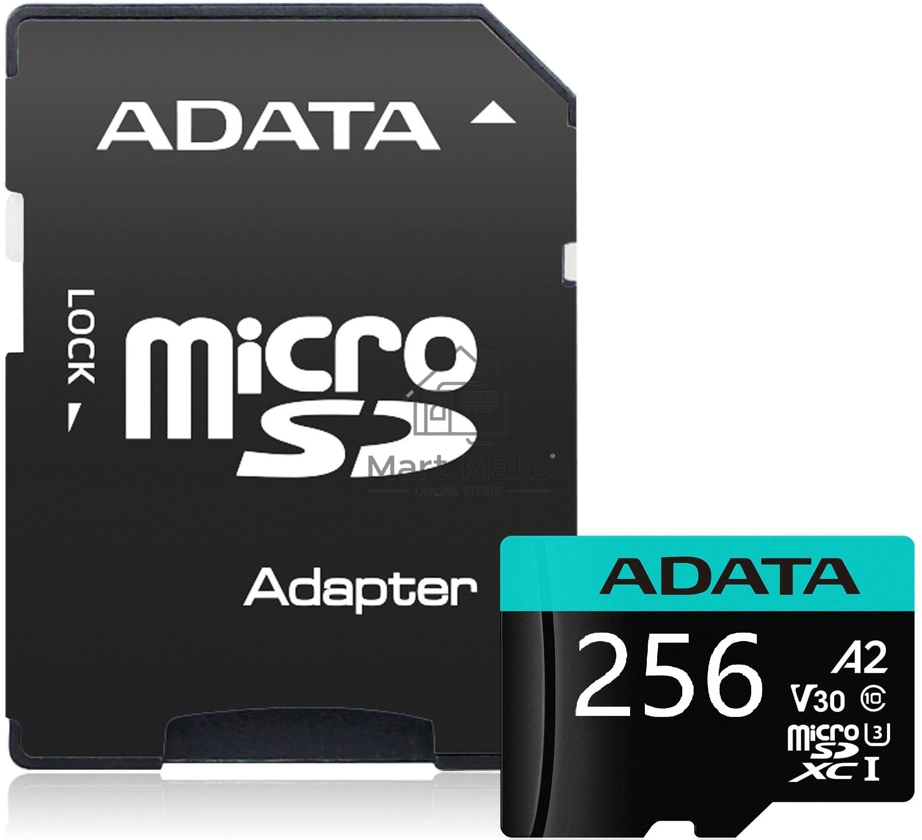 Карта памяти MICRO SDXC 256Gb W/AD. AUSDX256GUI3V30SA2-RA1 ADATA