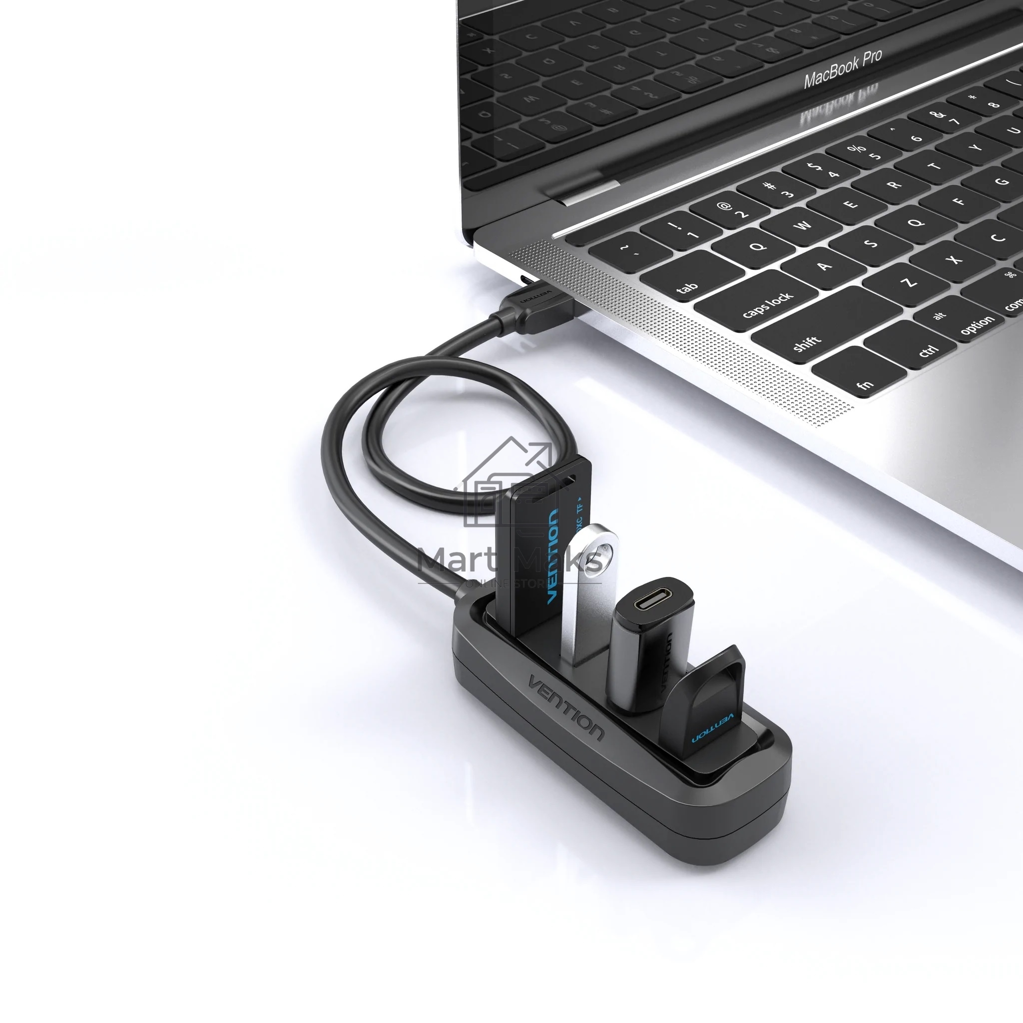 Концентратор Vention VAS-J43-B100 (USB 2.0 на 4 порта черный - 1м.)