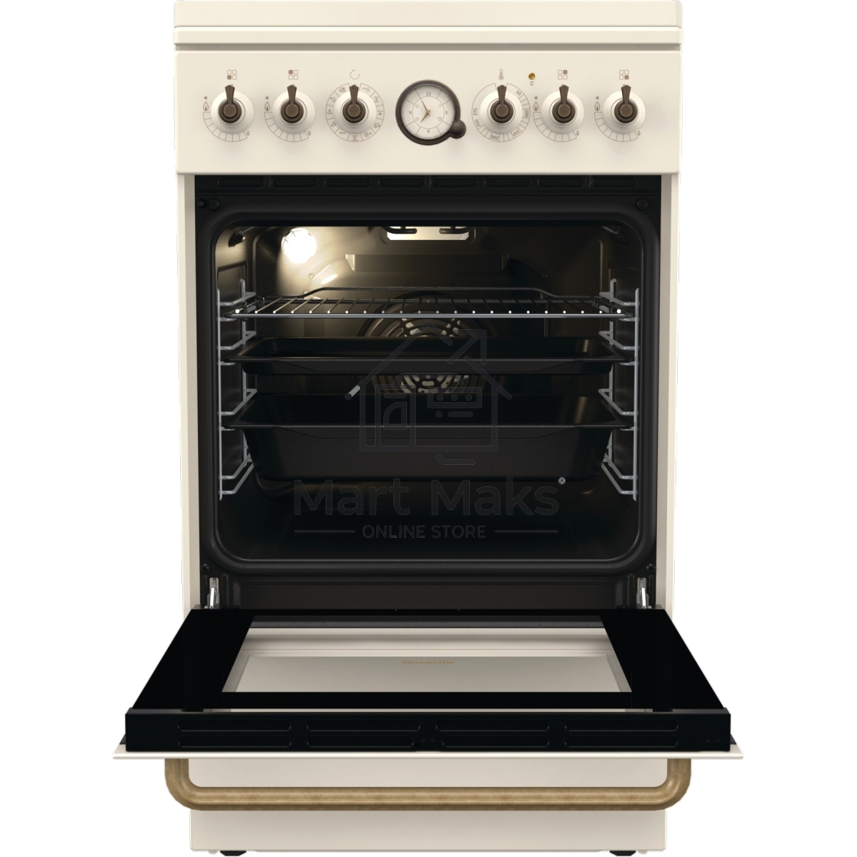 Плита комбинированная Gorenje GKS5B70CLI бежевый, конфорок 4 газовых, духовка 70 л, 50 см x 85 см x 59.4 см