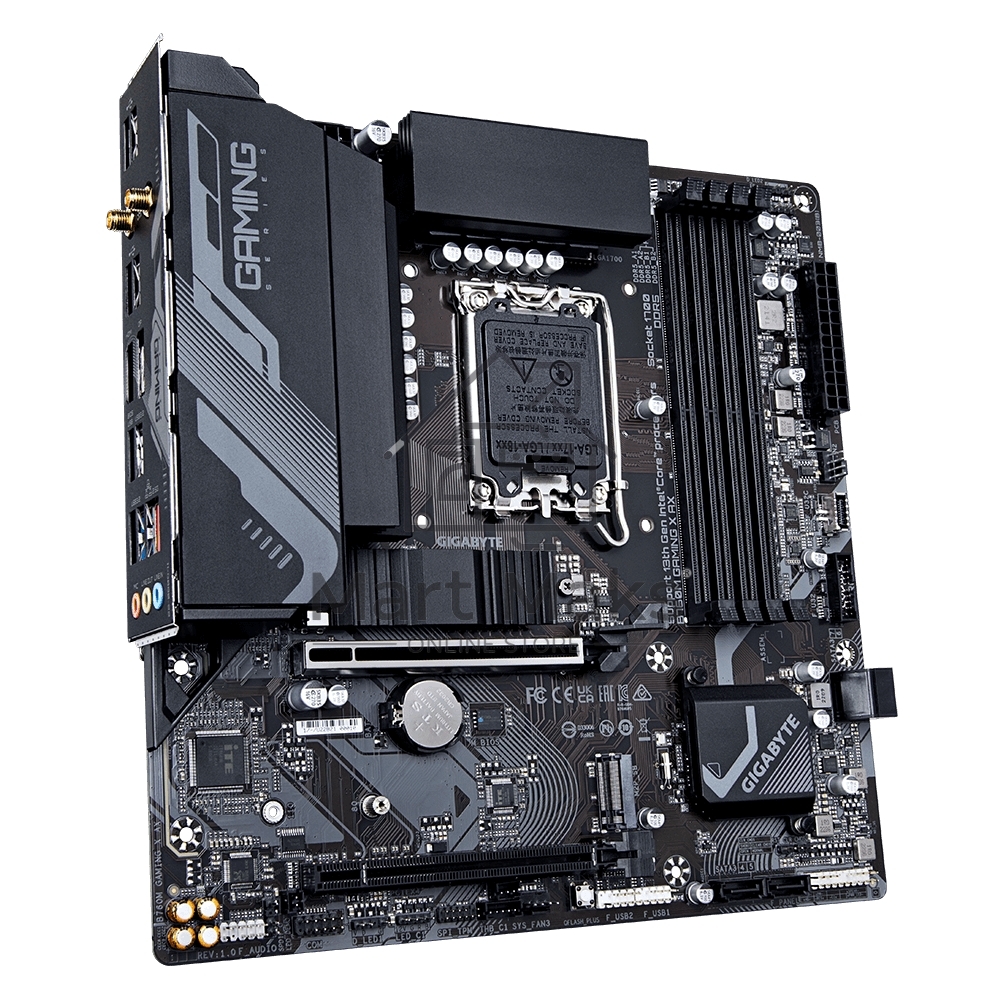 Материнская плата Gigabyte B760M GAMING X AX, LGA 1700, Intel B760, 4xDDR5, 4xSATA, 2xM.2, 1xPCIe 4.0 x16, 1xPCIe 3.0 x16, 1xHDMI, 1xDP, 1x 2.5Gb LAN, 5xUSB-A 2.0, 3xUSB-A 3.2 Gen 1, 3x3.5 мм, 7.1, mATX