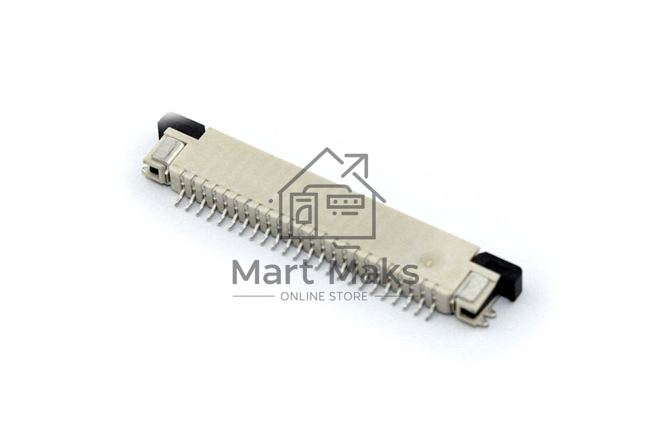 Разъем FPC Half Coverage Top Contact 0.8K-BS-24PWB 24 pin высота 2мм шаг 0,8мм