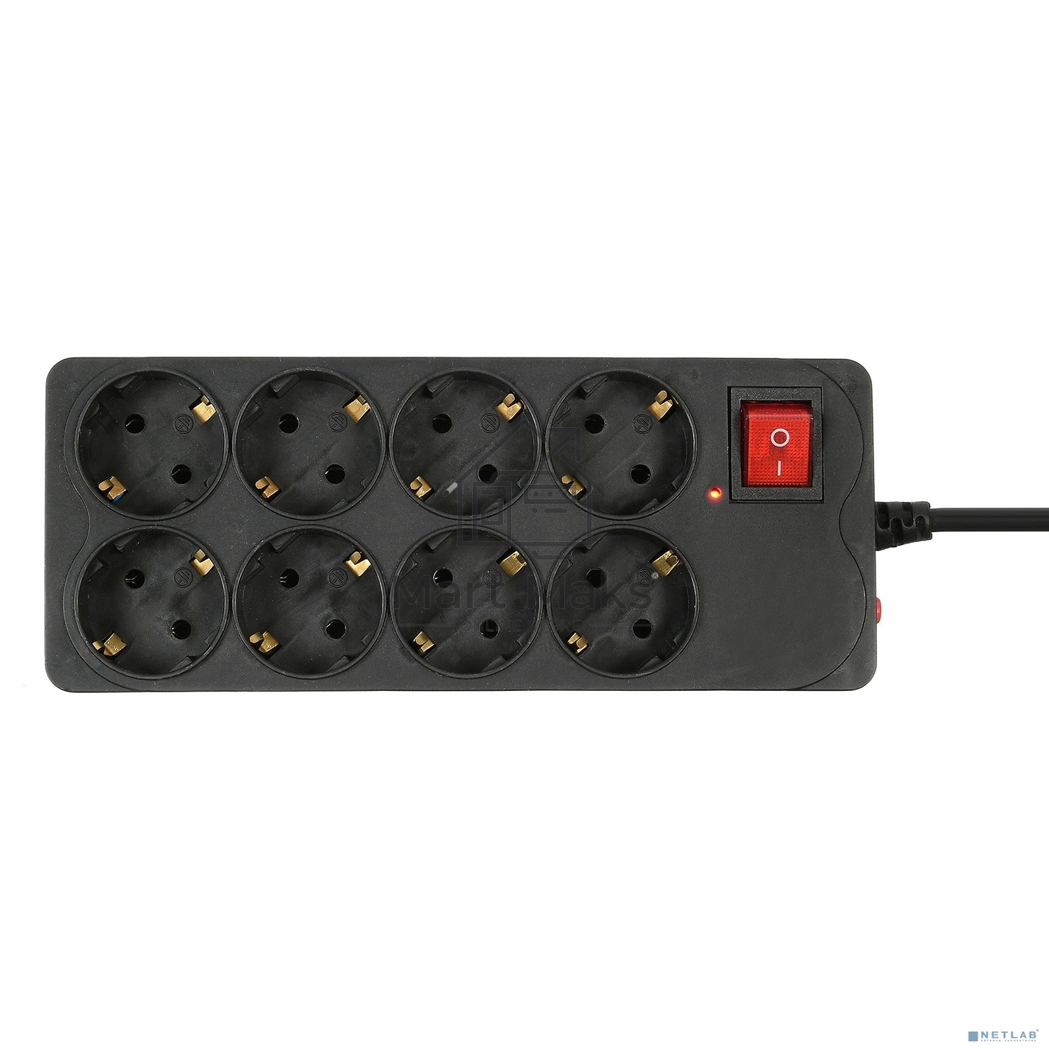 Сетевой фильтр Buro 800SH-5-B 5м (8 розеток) черный (коробка)