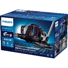 Пылесос Philips FC9734/01 фиолетовый, 470/2100 Вт, уборка сухая, пылесборник контейнер 2 л