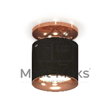 Светильник Ambrella Light XS7402122 SBK/PPG черный песок/золото розовое полированное MR16 GU5.3 (N7930, C7402, N7015)