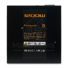 Блок питания Power Supply HSPD, 1200W 80 PLUS Gold (ATX, 2.52, Full modular, 1x24(20+4)pin 600мм, 2xCPU 8(4+4)pin 700мм, 2xPCIe*2 8(6+2)pin 600+150мм, 2xSATA*3 500+150+150мм, 1xMOLEX*3 500+150+150мм, Active, 120x120мм, 150x140x86мм, APFC, OVP, OPP, SCP, UVP, OCP, OTP, NLO, SIP, black)