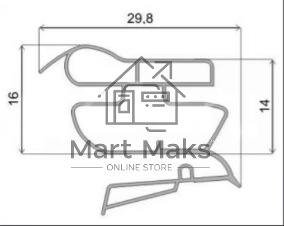 Уплотнитель двери для холодильника Indesit, Ariston, Hotpoint, Stinol C00854017