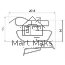 Уплотнитель двери для холодильника Indesit, Ariston, Hotpoint, Stinol C00854017