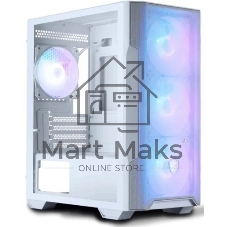 Компьютерный корпус MSI MAG FORGE M100R WHITE Mini-Tower, MATX, 1xUSB 3.0, 2xUSB 2.0, 4x120мм ARGb Fan, ARGb Control Board, Tempered Glass Window, Brown Box (932220)