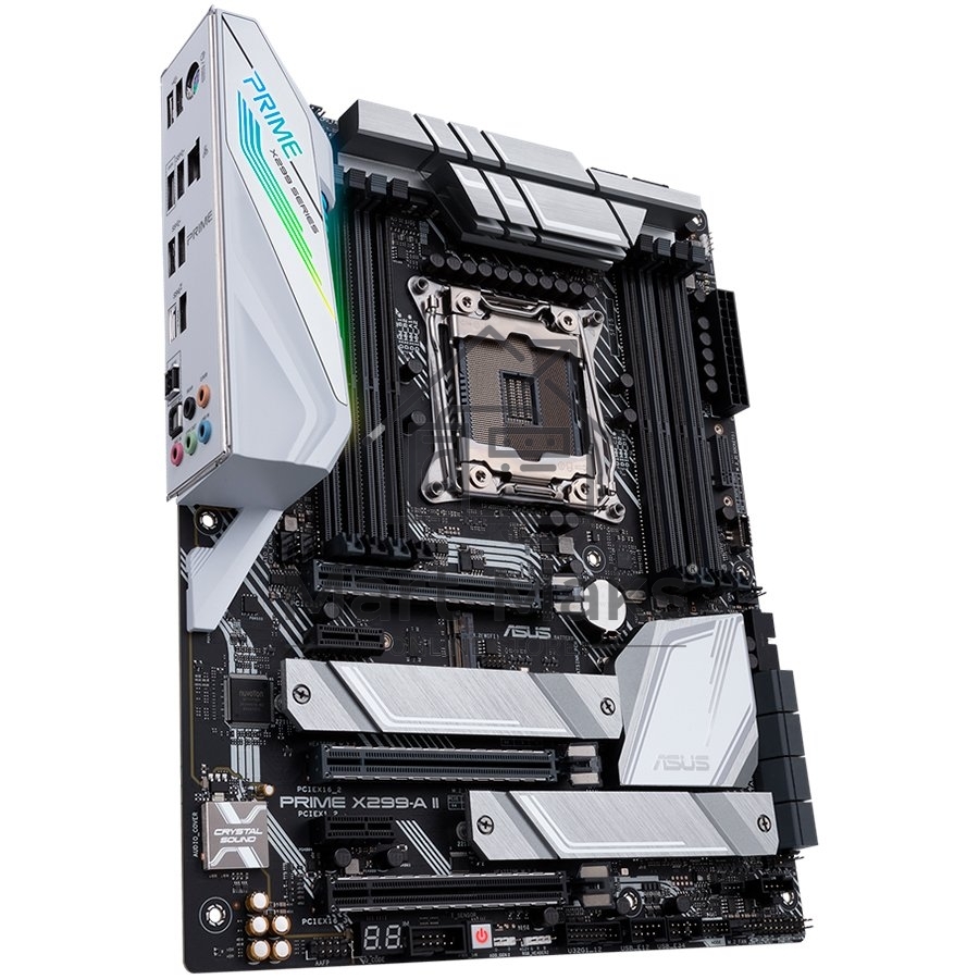 Материнская плата ASUS PRIME X299-A II, LGA 2066, Intel X299, 8xDDR4, 8xSATA, 3xM.2, 1xPCIe 3.0 x8, 2xPCIe 3.0 x16, 2xPCIe x1, 1x 1Gb LAN, 1xUSB 3.2 Gen 2, 2xUSB 3.2 Gen 1, 2xUSB 2.0, 5x3.5 мм, 7.1, ATX