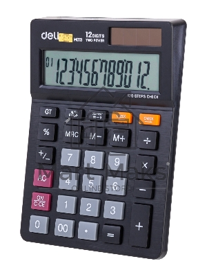 Калькулятор настольный Deli EM01320 черный 12-разр.