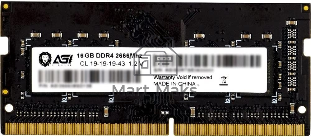 Оперативная память AGI 16GB (1x16GB), DDR4, 2666MHz, CL19, SO-DIMM