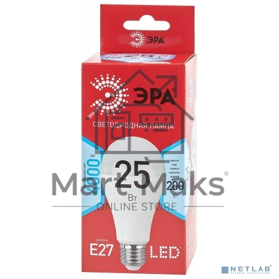 Лампа светодиодная ECO LED A65-25W-840-E27 R (диод груша 25Вт нейтр. E27) (10/100/1200) Эра Б0048010