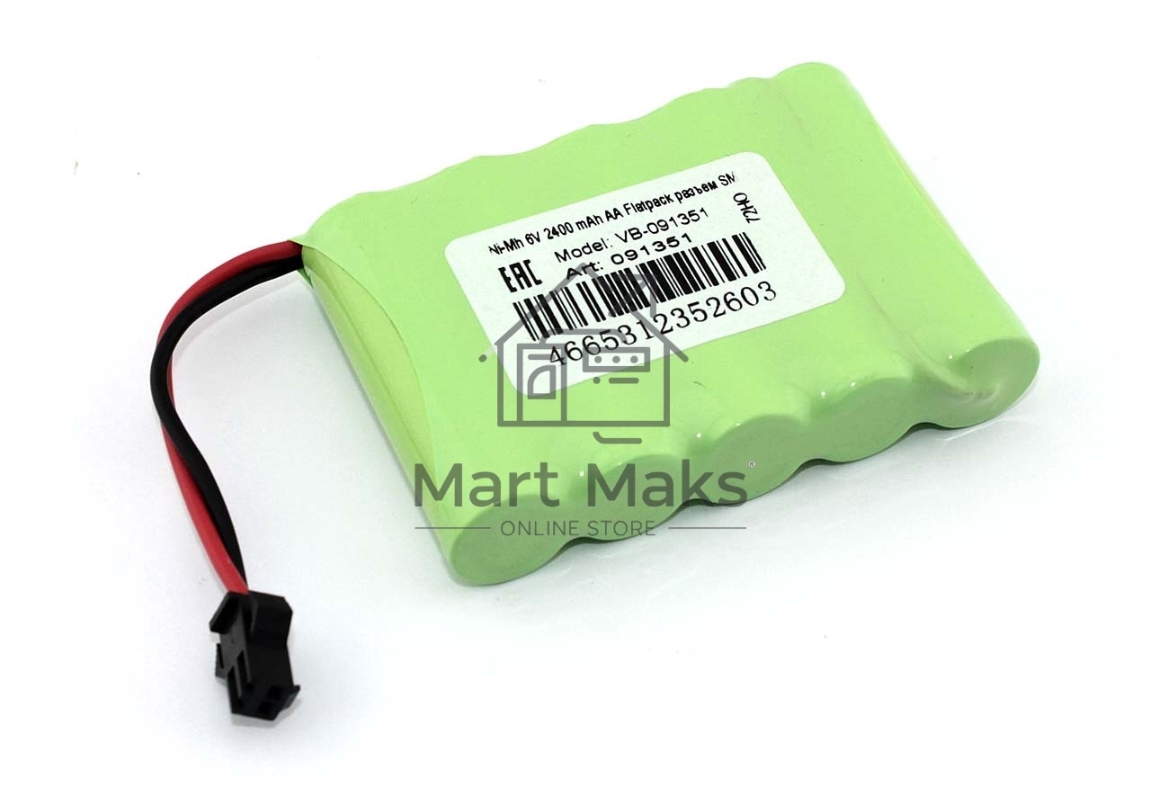 Аккумулятор Ni-Mh 6V 2400 mAh AA Flatpack разъем SM