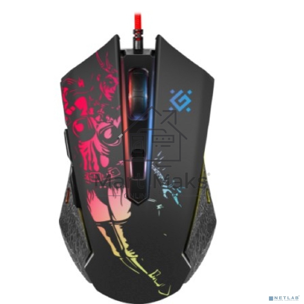 Мышь проводная Defender Sin'Sister GM-933 черный, 7200 dpi, USB, кнопки - 6