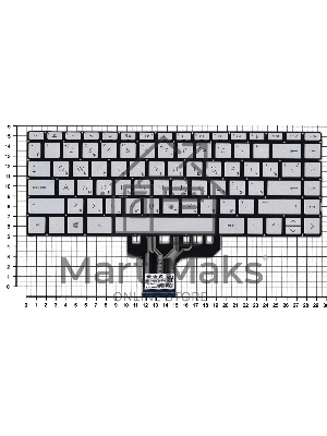 Клавиатура для ноутбука HP Pavilion 13-AN серебристая