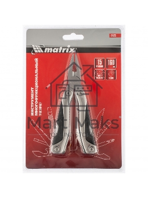 Трансформер (ммультитул) Matrix, 15 функций, авторазжим, в чехле, 160 мм