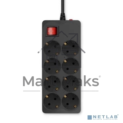 Сетевой фильтр Buro 800SH-5-B 5м (8 розеток) черный (коробка)