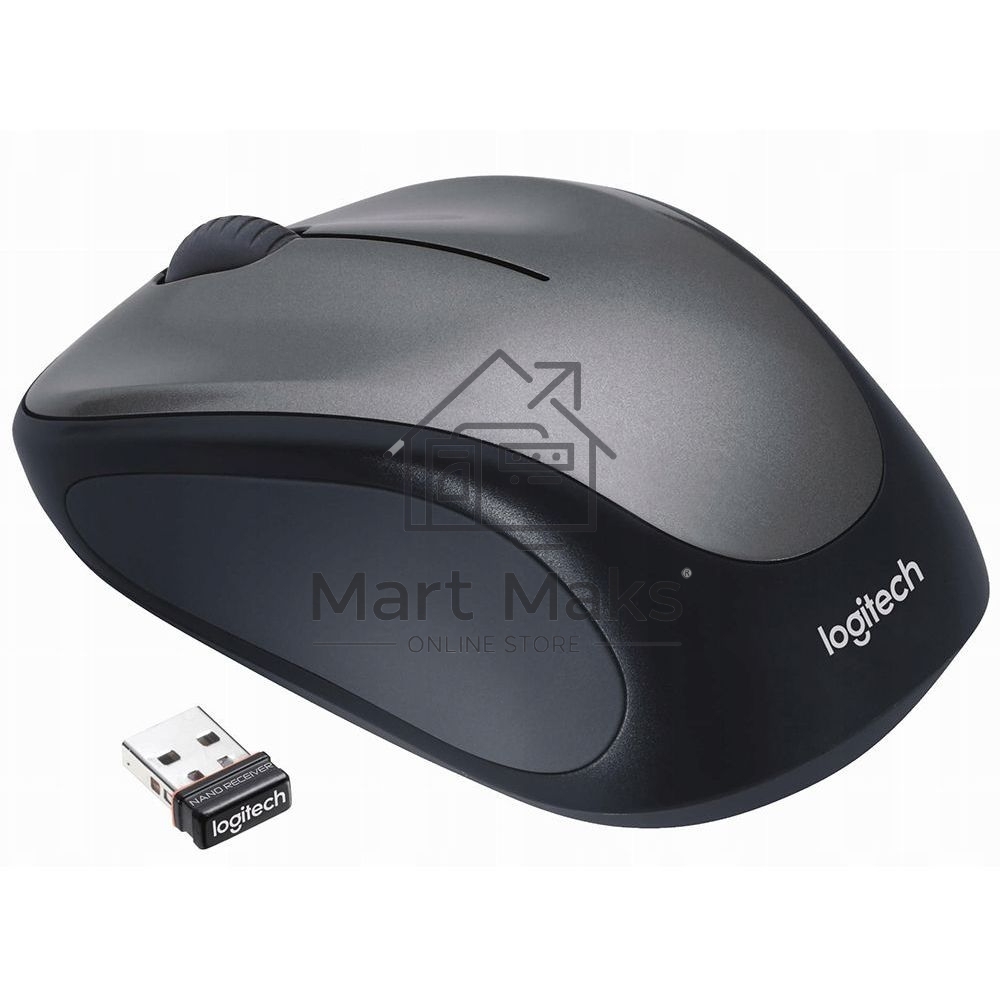 Мышь беспроводная Logitech M235 серый/черный, 1000 dpi, радиоканал, USB, кнопки - 3