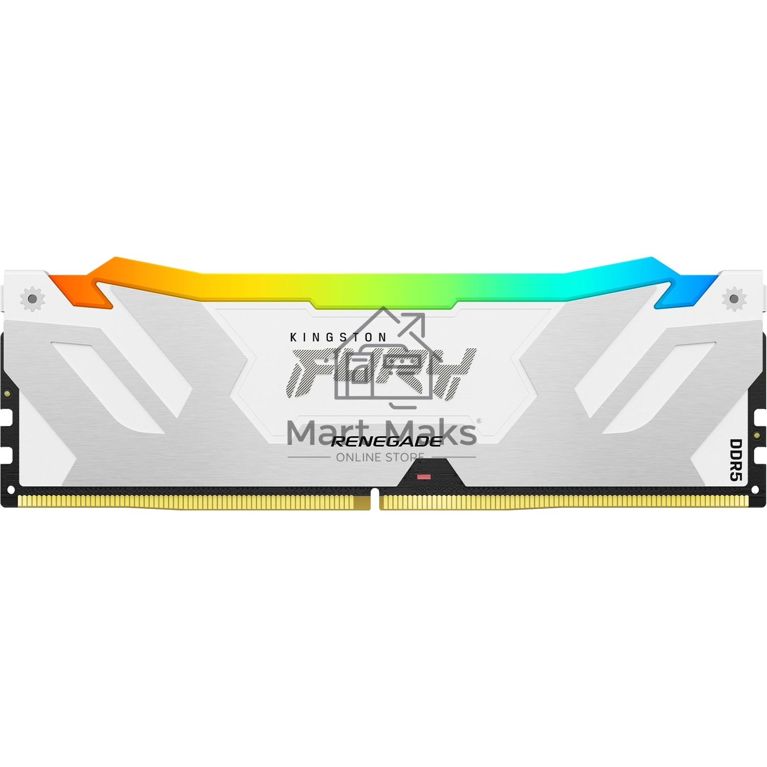 Оперативная память Kingston Fury Renegade, DDR5, 16GB (1x16GB), 8000MHz, CL38, DIMM, радиатор, RGB, белый
