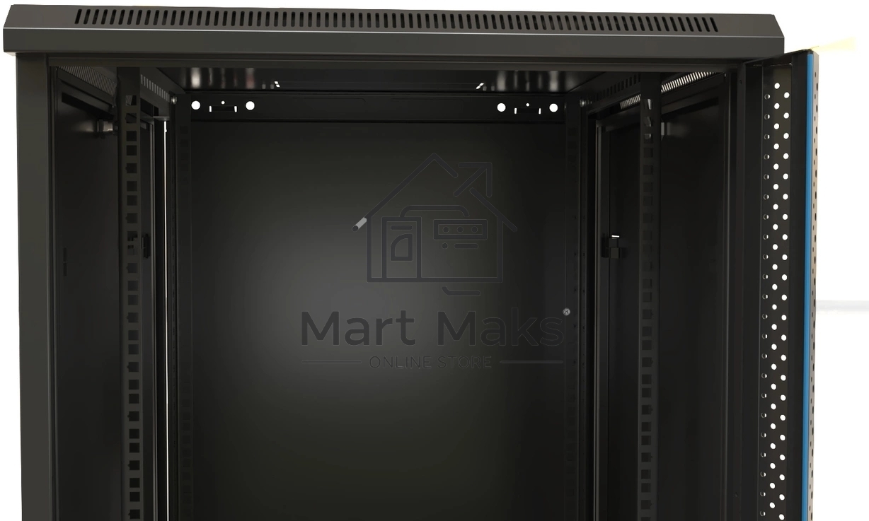 Шкаф коммутационный Hyperline (TWB-FC-1266-SR-RAL9004) настенный 12U 600x600мм пер.дв.металл 2 бок.пан. задн.дв.спл.стал.лист 60кг черный 650мм IP20 сталь