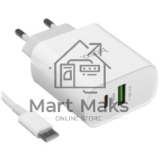 Сетевое зарядное устройство HOCO C80A Rapido 1xUSB + 1xUSB-C, 3.1A, 20W, белый