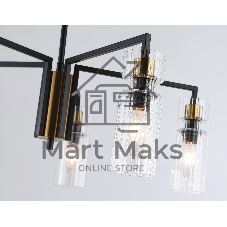 Люстра Ambrella light LH56113/5 BK/BS/CL черный/латунь/прозрачный E14*5 max 40W D605*350