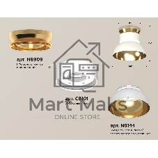 Светильник Ambrella Light XS8101061 SWH/PYG/CL белый песок/золото желоте полированное/прозрачный GX53 (N8909, C8101, N8144)