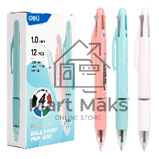 Ручка шариковая Deli EQ181 ассорти, d=1мм, ассорти чернила