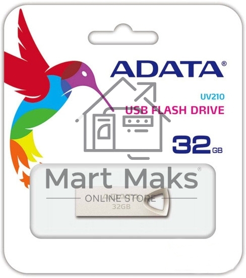 Флешка USB R/W ADATA R/W 32GB USB Drive ADATA USB 2.0 UV210 золотой мет. AUV210-32G-RGD