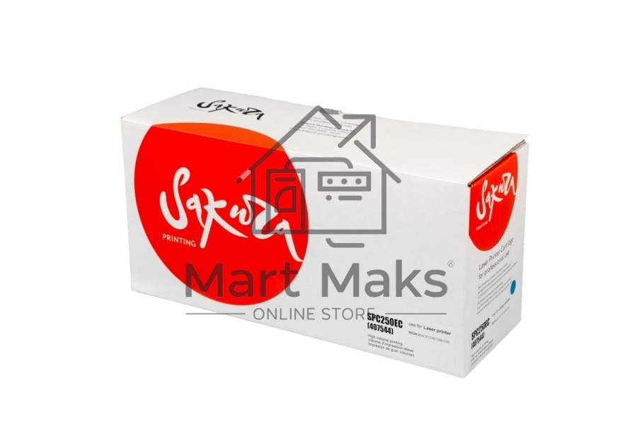 Тонер-туба Sakura SPC250EC (407544) для Ricoh Aficio SP C250/C260/C261, синий, 1600 к.