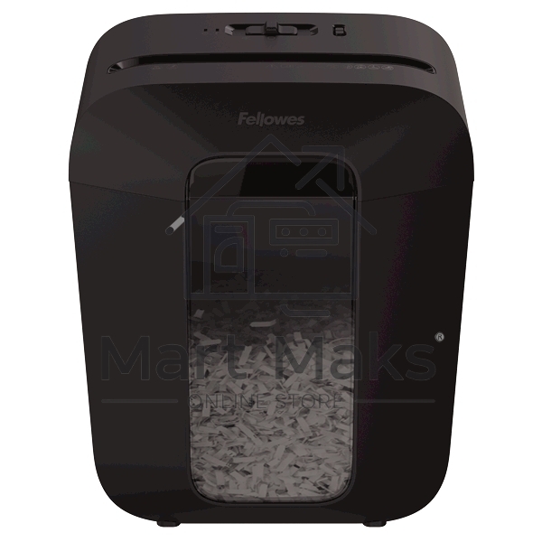 Шредер Fellowes PowerShred LX50 черный (секр.P-4)/перекрестный/9лист./17лтр./скрепки/скобы/пл.карты