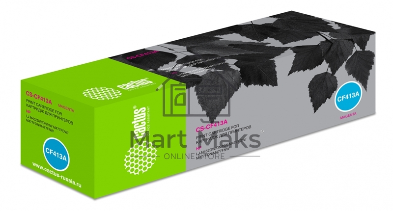 Картридж лазерный Cactus CS-CF413A пурпурный (2300 стр.) для HP LJ M452DW/DN/NW, M477FDW/M477FDN/M477FNW