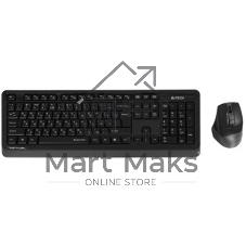 Комплект клавиатура+мышь A4Tech FStyler FGS1035Q беспроводной, USB, 2000 DPI, чёрный/серый