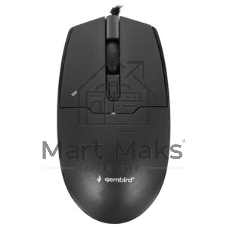 Мышь проводная Gembird MOP-430 черный, 1600 dpi, USB, кнопки - 4