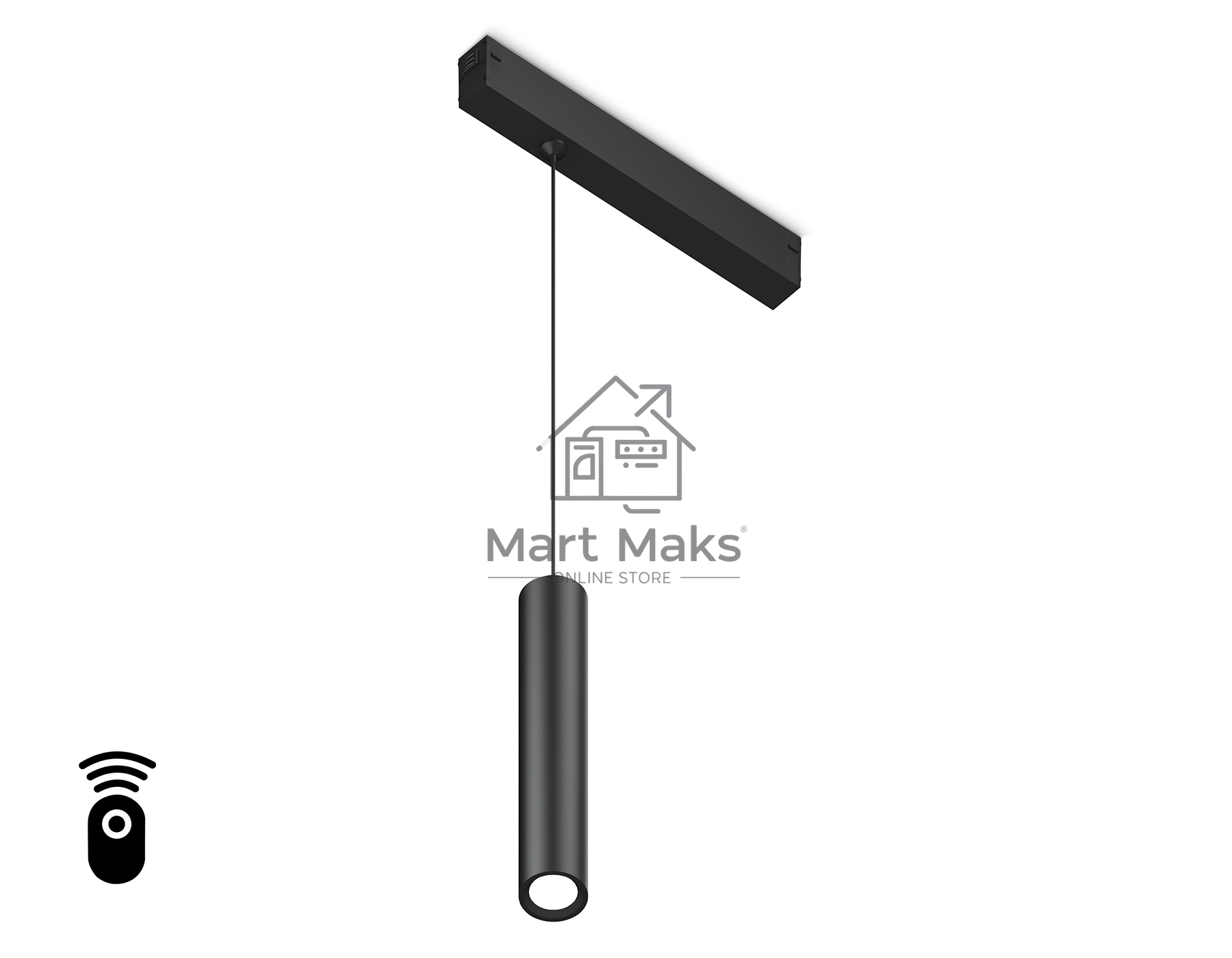 Управляемый светодиодный светильник для шинопровода Magnetic Ambrella light GL1432 BK черный IP20 10W 3000K-6400K 220V 24° D35*240 H1500 (Без ПДУ)