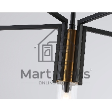 Люстра Ambrella light LH56113/5 BK/BS/CL черный/латунь/прозрачный E14*5 max 40W D605*350