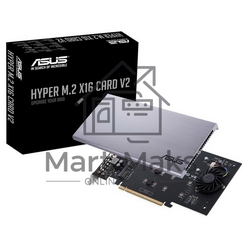 Внутренний адаптер ASUS для создания массивов RAID HYPER M.2 X16 CARD V2