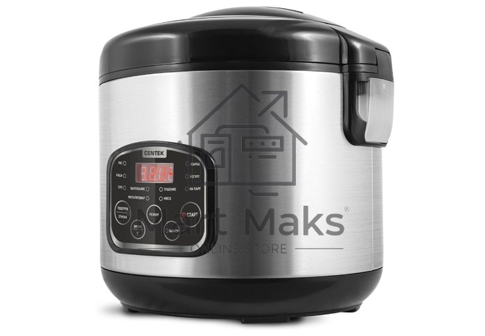 Мультиварка Centek CT-1490 (сталь)скороварка,1000Вт; 5.0л, 8 программ, ненагр крышка, а/п покр(4)