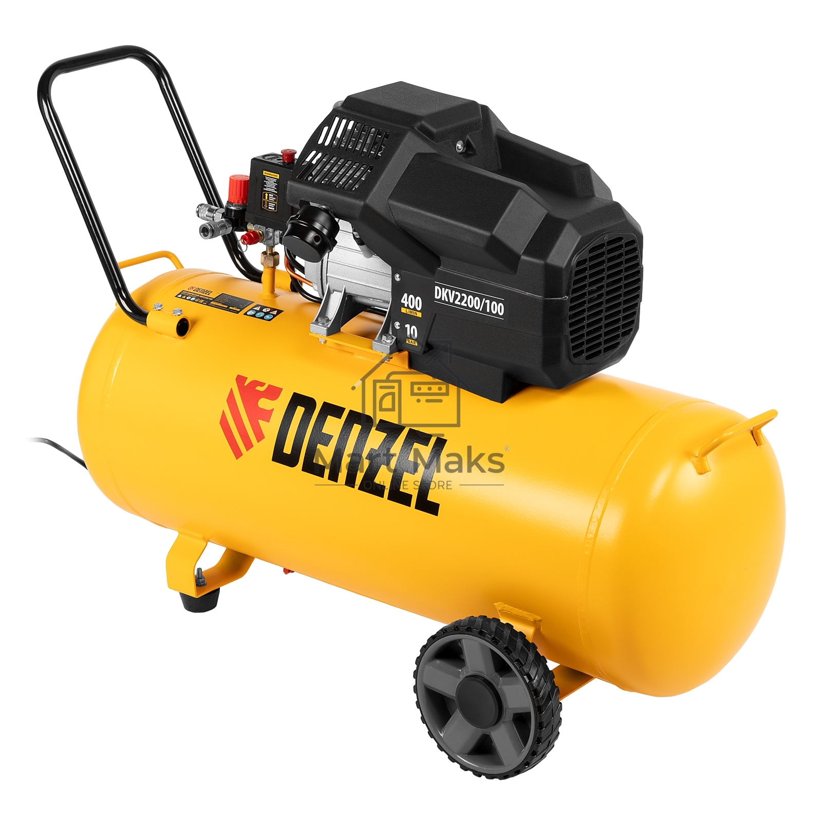 Компрессор Denzel воздушный DKV2200/100,Х-PRO 2.2 кВт, 400 л/мин, 100л 58079
