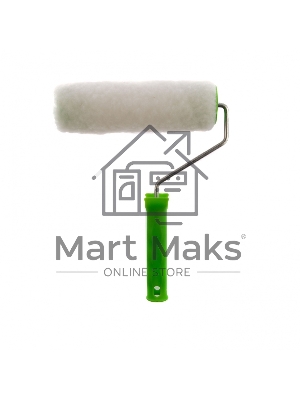 Валик с натуральным мехом Сибртех, с ручкой, 200 мм, ворс 12 мм, D 48 мм, D ручки 6 мм