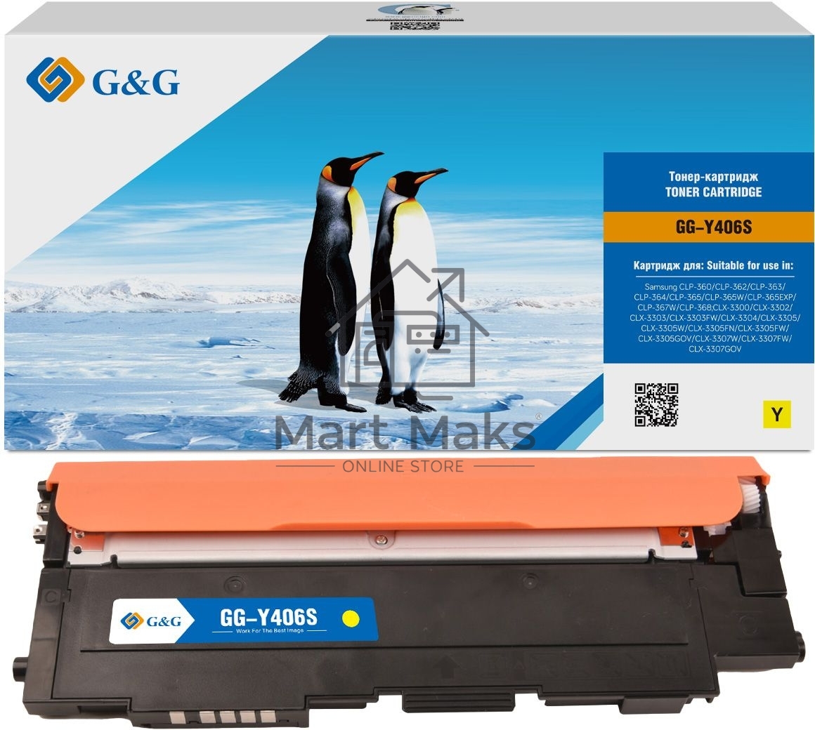 Картридж лазерный G&G GG-Y406S желтый (1000 стр.) для Samsung CLP-360/362/363/365/367/368, CLX-3300/3302/3303/3304/3305/3307