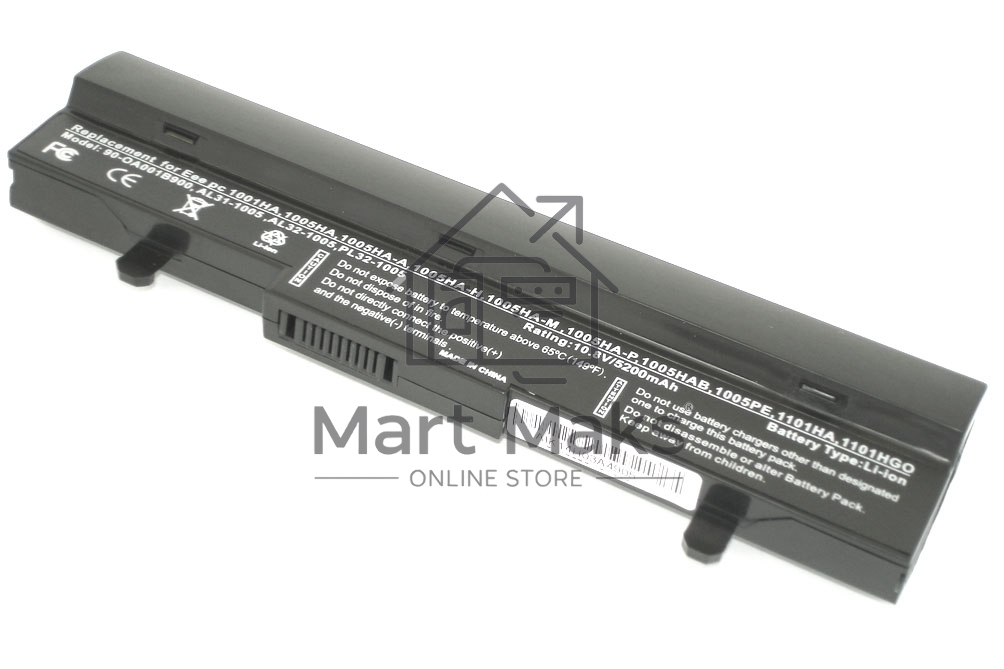Аккумуляторная батарея для ноутбука Asus Eee PC 1001 1005 5200mAh OEM черный
