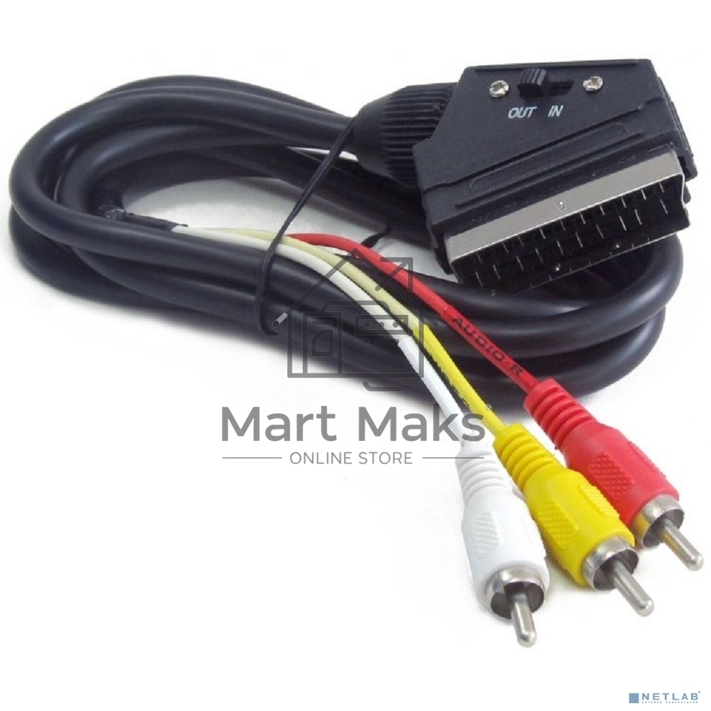 Кабель аудио/видео Gembird 1 x RCA x 3 (male) / 1 x SCART (male), 1.8 м