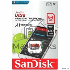 Флеш карта microSD 64Gb SanDisk microSDXC Class 10 Ultra UHS-I A1 140MB/s
