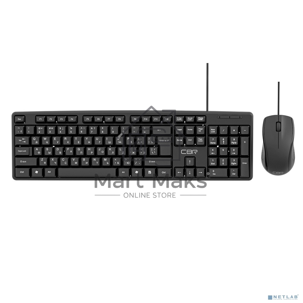Комплект клавиатура + мышь CBR KB SET 709, USB. Клавиатура: 104 кл., офисн., 1,5 м. Мышь: 1000 dpi, 3 кн., 1,5 м