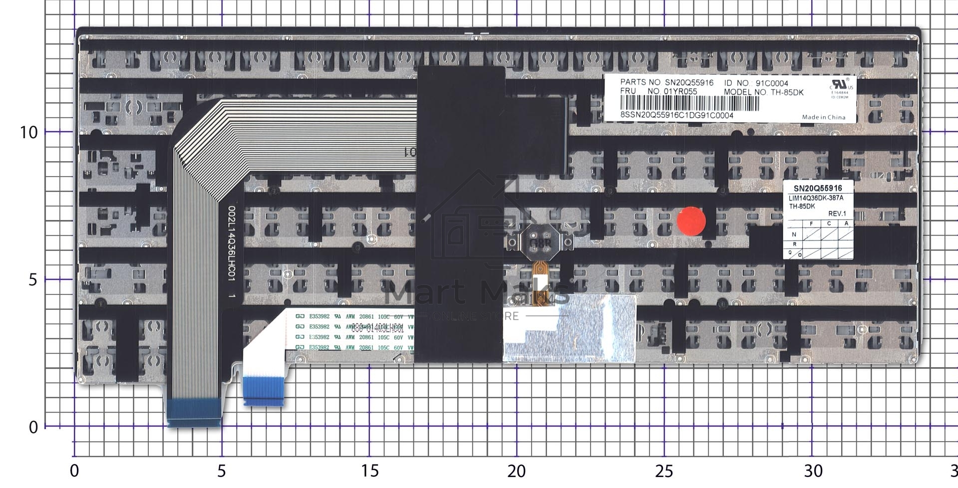 Клавиатура для ноутбука Lenovo Thinkpad T460S 13 черная без подсветки