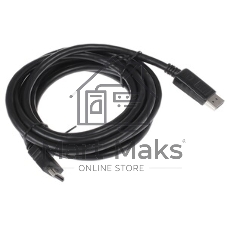 Кабель DisplayPort->HDMI Cablexpert CC-DP-HDMI-4K-6, 4K, 1.8м, 20M/19M, черный, экран, пакет