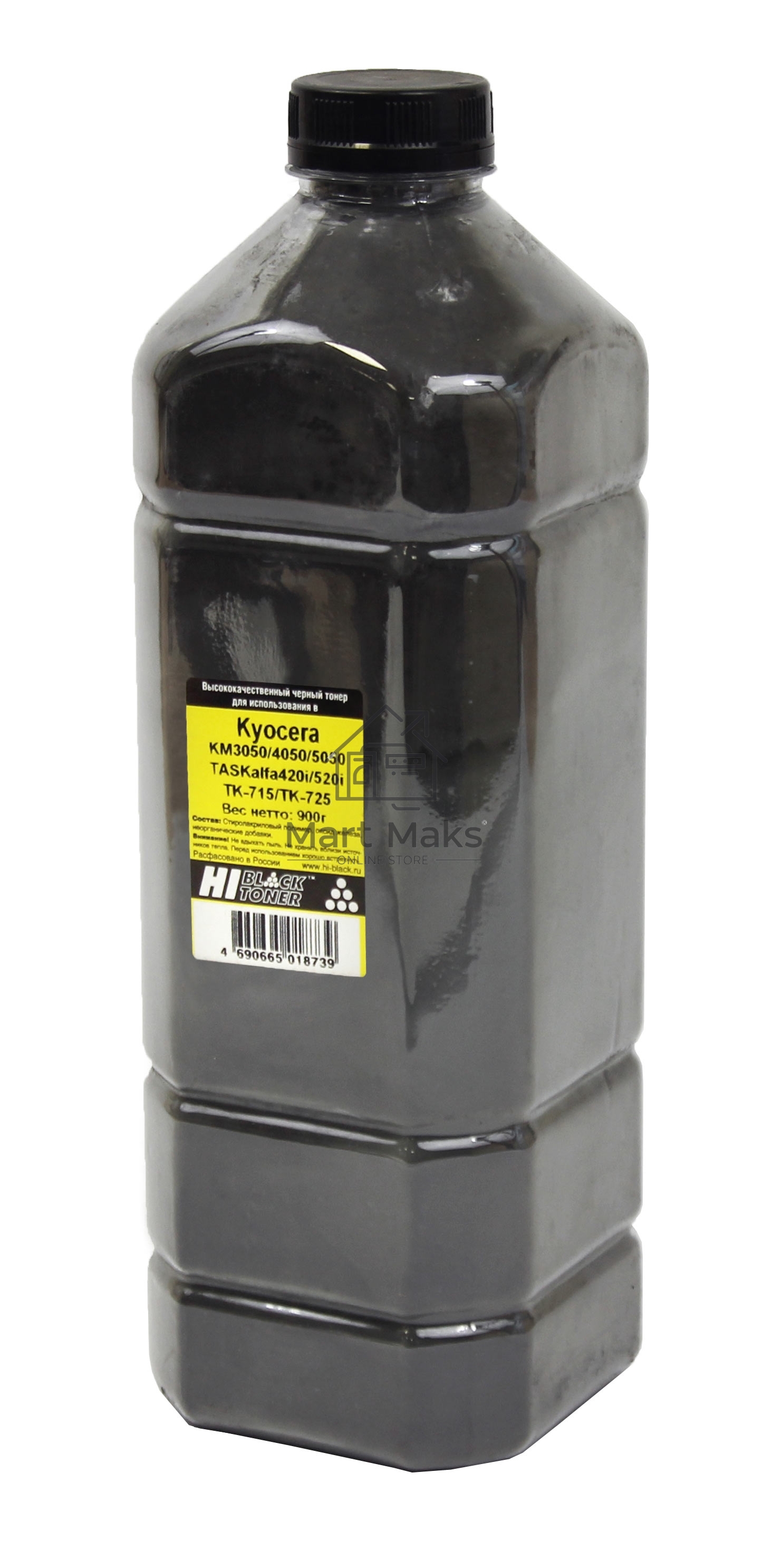 Тонер Kyocera KM-3050/4050/5050/TASKalfa420i/520i (Hi-Black) TK-715/TK-725, 900г, канистра