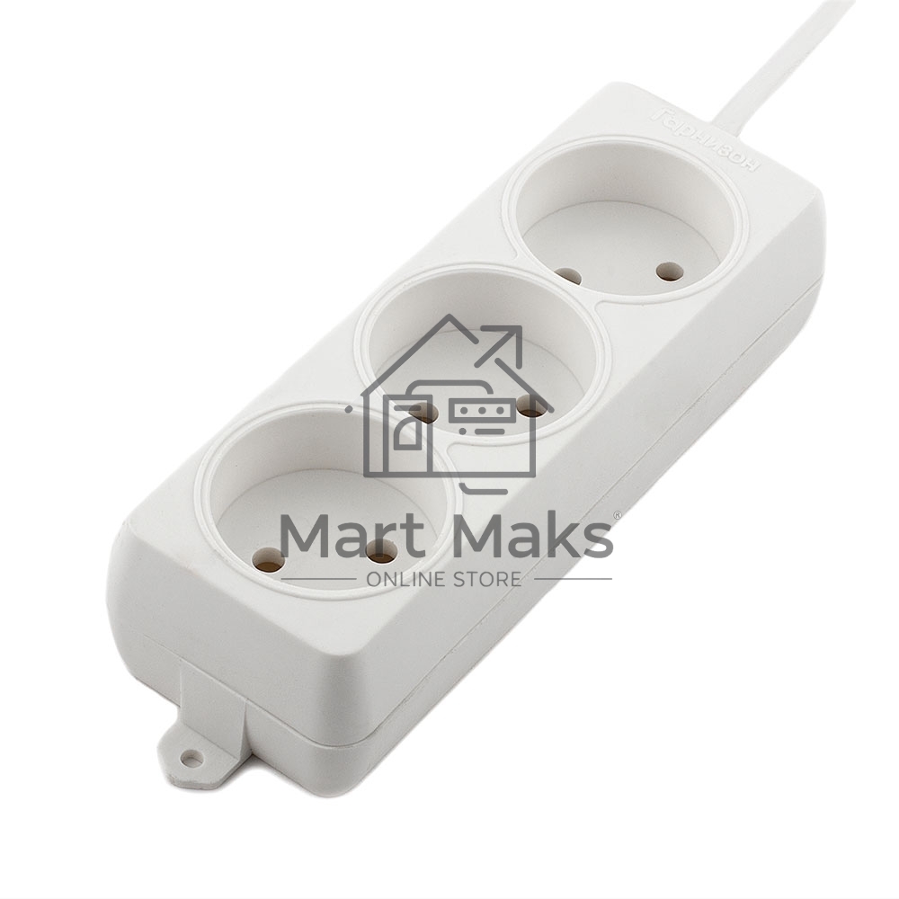 Удлинитель Гарнизон EL-E3-W-3, 3 розетки допустимый ток 6А, длина 3м.